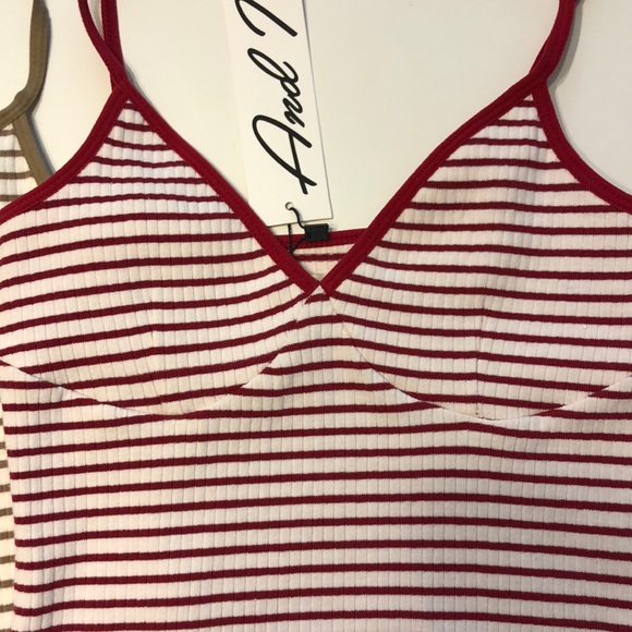 2 Pieces Ribbed Crop Stripe Tank Tops - Picture 2 of 8
